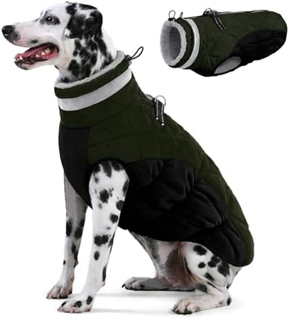AOFITEE Dog Jacket for Large Dogs Warm Dog Winter Coats with Harness