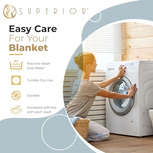 Superior Metro All-Season Cotton Blanket, Woven Blanket for Couch, Bed, Bedding, Farmhouse, Home Essentials, Cute and Cozy Bohemian Blankets, Herringbone Weave, Twin Size, Light Blue