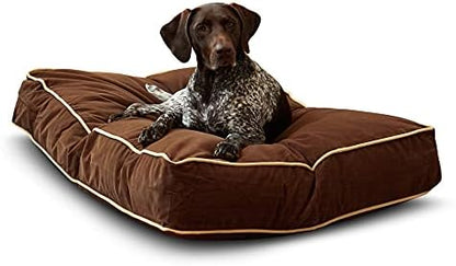 South Pine Porch Buddy Reversible Rectangle Pillow Style Microfiber Dog Bed with Removable, Machine-Washable Cover, Cocoa, Medium (42 in. x 30 in.)