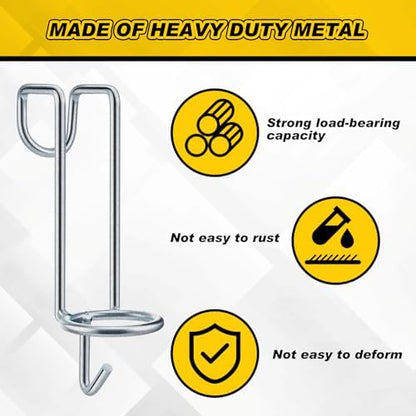 Hicarer 2 Pack Horse Feed Bucket Hooks Metal Water Holder Hanger, Silver