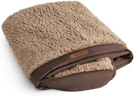 LE SURE Washable Egg Crate Foam Plush Dog Bed Cover, XL 44x32x3in, Brown