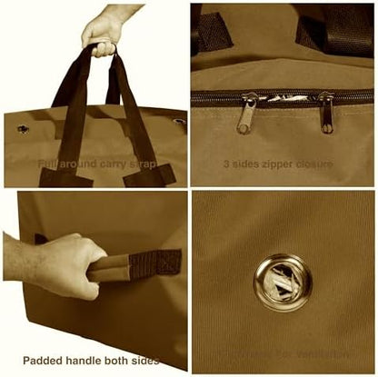 Heavy-Duty 1200 D Nylon Fabric Storage Bag, Large 44" x 20" x 16" and Extra Large 53" x 29" x 21", Brown – Majestic Ally