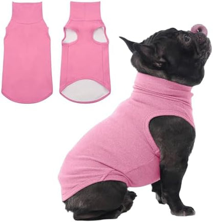 IECOii Small Dog Sweater,Stretch Fleece Vest - Pink, Medium