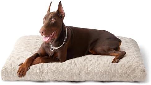 EHEYCIGA Washable XL Dog Beds Large Sized Dog, 44x32 Inch Pet Bed, Beige