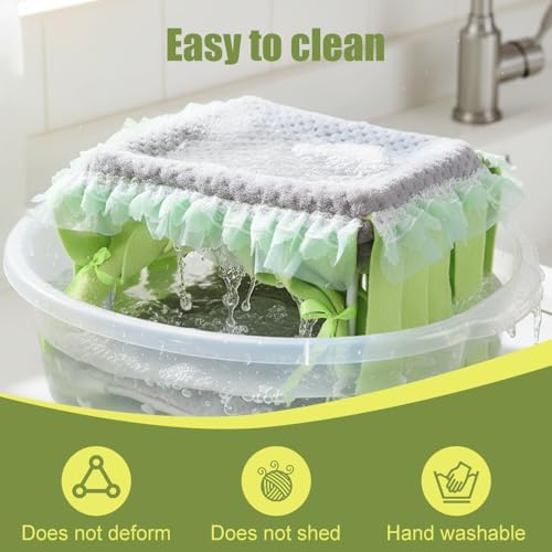 MiOYOOW Guinea Pig Hideout, Small Animal Sleeping Bed Hamster Hiding House with Fringe Curtain for Dwarf Rabbit Guinea Pigs Sugar Gliders Hamsters