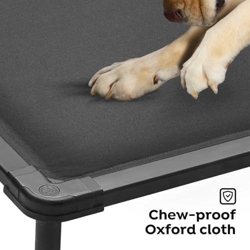 Veehoo Chew Proof Elevated Dog Bed, Padded Indestructible Raised Dog Cot