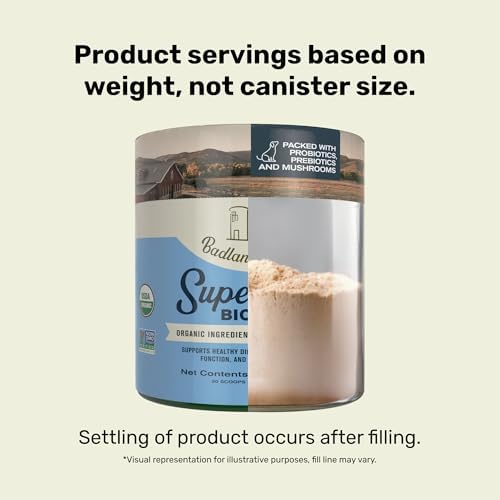 Badlands Ranch Super Gut Biotics Probiotic Supplement for Dogs, 30 Scoops