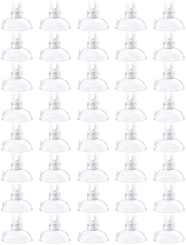 Pawfly Aquarium Suction Cup Clips for Standard 3/16" ID Airline Tubing Clear Air Hose Holder Clamp Accessories for Fish Tank Aeration Setup, 40 Pack