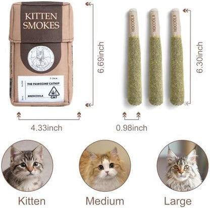 Nocciola 3 Pack Catnip Toys for Cats, Funny Cat Toys Filled with 100% Pure Organic Catnip, Safe Kitten Teething Chew and Kicker Toys, Stress Relieving Fun for Indoor Cats, Brown