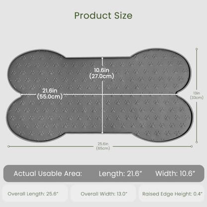 PWTAA Dog Food Mat Anti-Slip Silicone Dog Bowl Mat Thicker Pet Placemat Waterproof Cat Feeder Pad with Raised Edge Puppy Kitten Feeding Mats Suitable Small Medium-Sized Dogs Cats Eating Tray - 2PCS