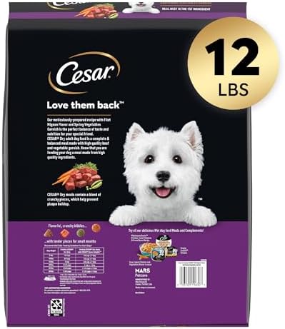 Cesar Small Breed Dry Dog Food, Filet Mignon & Spring Vegetables, 12 lb