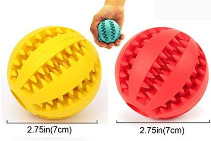 Sunglow 2 Pack Dog Toy Ball - Nontoxic Bite Resistant Teething Toys for Small/Medium/Large Dog and Puppy Cat, Dog Pet Food Treat Feeder Chew Tooth Cleaning Exercise Game IQ Training