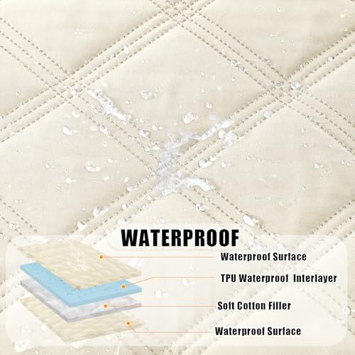 Smiry Waterproof Dog Bed Cover, Reversible Pet Blanket for Sofa Couch