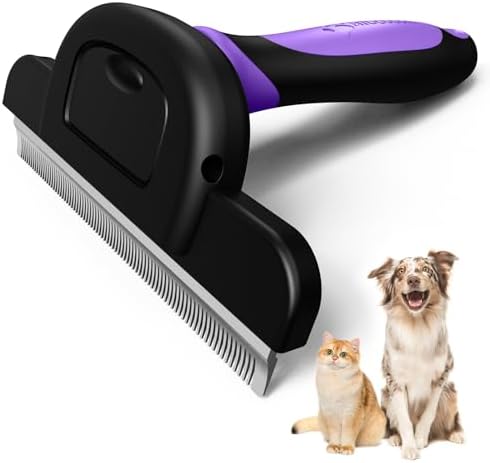 MIU COLOR Long Hair Pet Grooming Brush for Medium & Large Dogs &Cats,Purple