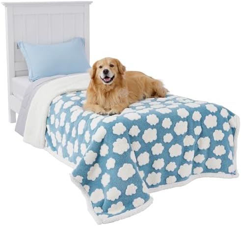 LE SURE Waterproof Blanket for Bed Cute Cozy 3D Jacquard, Twin（60x80）