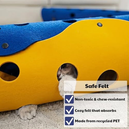 Felt Cat Tunnel Bed 3-in-1 DIY Convertible Cat Nest & Play Mat