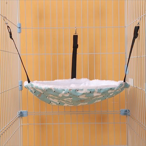 SHENGOCASE 2-Pack Cat Hammock Lounge Cat Hanging Bed for Cage Kennel Chair with Metal Frame, Adjustable Straps (Cyan)