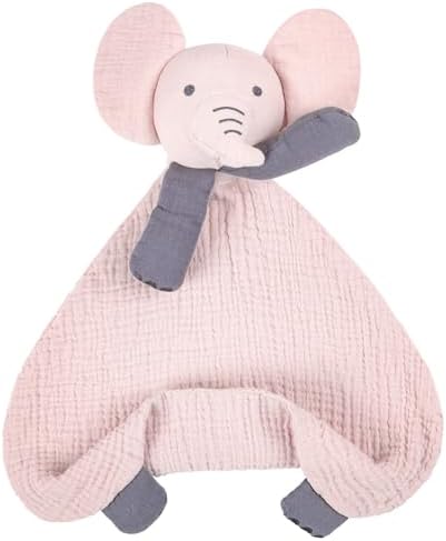lulumoon Elephant Baby Security Blanket: Skin-Friendly Muslin Snuggle Lovey