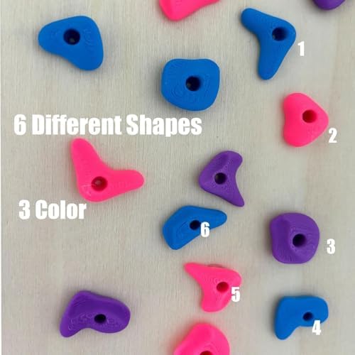 24Pcs Rock Climbing Holds for Bearded Dragons,Reptiles Toy Rock Wall Holds,6 Multi-Size Climbing Rock Wall Grips for Bearded Dragons Tank Accessories