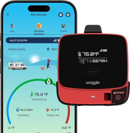 Waggle RV Pet Temperature Monitor with RVSentry Geofence Alert, Air Quality