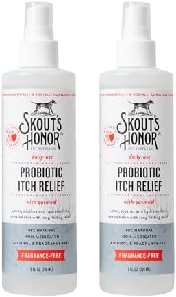 SKOUT'S HONOR Probiotic Itch Relief Spray for Dogs, 8 oz, 2-Pack