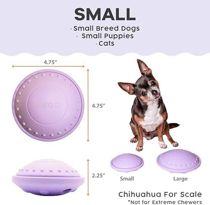 Flying Saucer - Silicone Dog Treat Puzzle, Lick Mat and Slow Feeder (Small)