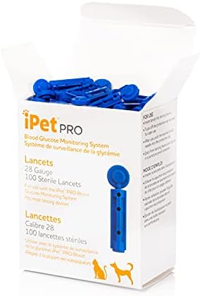 iPet PRO 28 Gauge Lancets, 100 count, Designed for Dogs and Cats