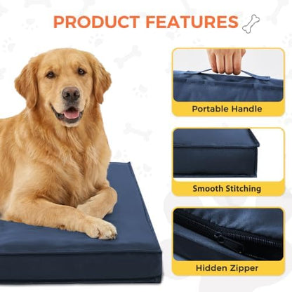 Outdoor Dog Bed Extra Large Sized Dog, Waterproof, 44x32x3.5 Inch