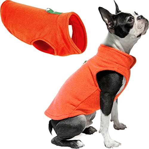 Gooby Fleece Vest Dog Sweater, Pumpkin, Medium