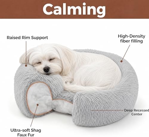 Calming Donut Small Dog Bed for Chihuahua Yorkie Maltese Shih Tzu