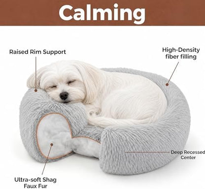 Calming Donut Small Dog Bed for Chihuahua Yorkie Maltese Shih Tzu