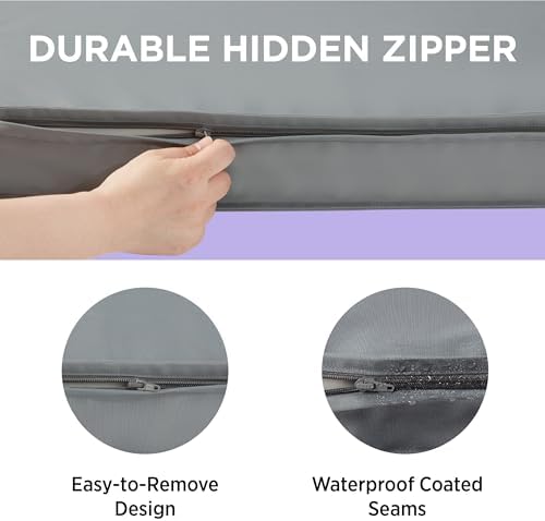 LE SURE Waterproof Dog Bed Cover Replacement, Extra Large 44x32x3in, Grey