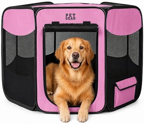 Pet Gear Octagon Pet Pen, Classic Pink, 36-inches