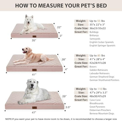 WNPETHOME Orthopedic Waterproof Large Dog Bed for Crate Cozy Sleep
