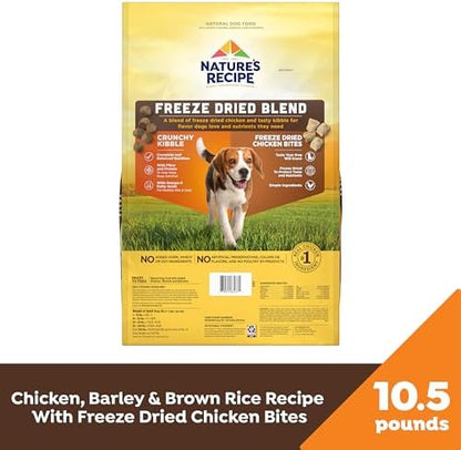 Nature's Recipe Freeze Dried Blend Dry Dog Food, 10.5 lb Bag