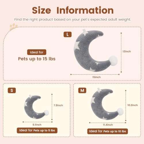 Moon-Shaped Calming Pillow for Cats Soft and Neck-Friendly Kitten Pillows