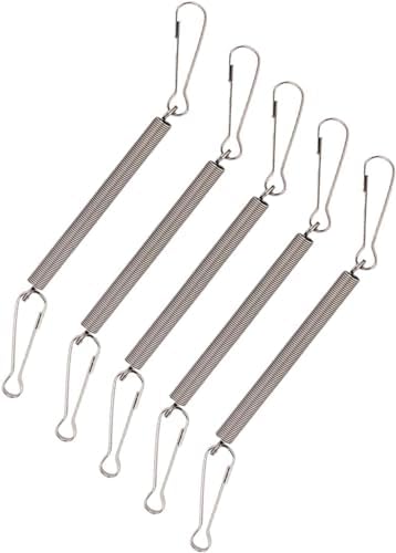 Silver 5Pcs Spring with 2 Clips Used Singly or in Combination to Hold Rabbit Water Dispenser Drinking Bottle for Small Animals Feeding and Watering Supplies