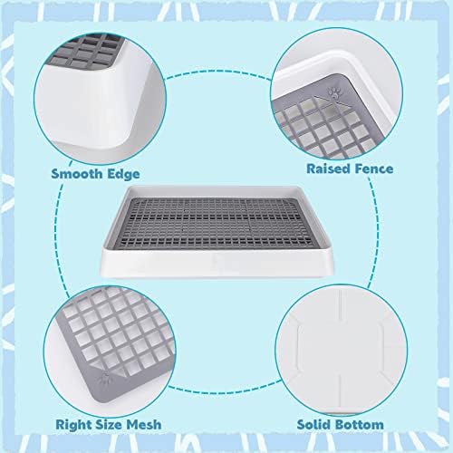 FHTONGE Low Entry Guinea Pig Litter Box with Grid, Rectangular Pet Toilet