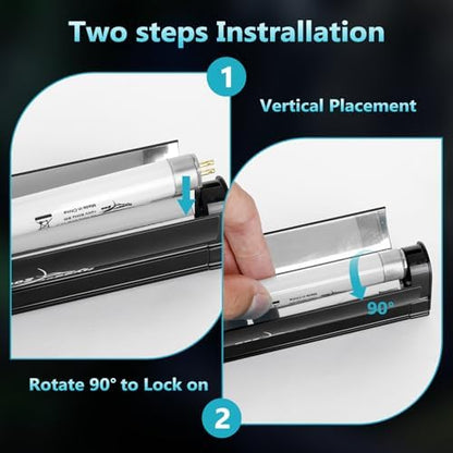2-Pack UVB Reptile Light 10.0 Bulb 24W T5 Fluorescent Desert Lamp UVA for Bearded Dragon Tortoise Reptile & Amphibian
