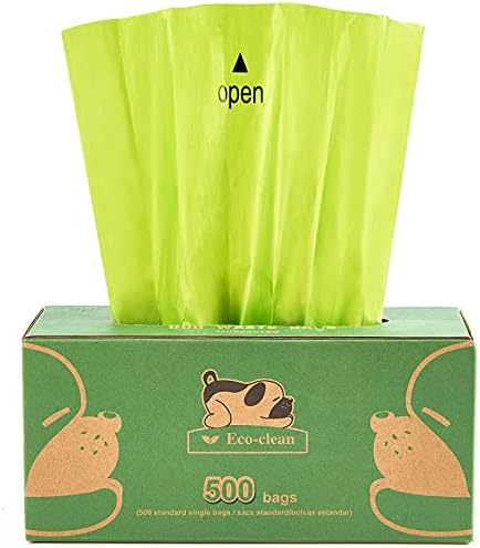 ECO-CLEAN Dog Poop Bags, 500 Count, Leak-Proof, Earth-Friendly, Tissue-Style Dispensing, Big Enough for All Pet Size, Keep Your Hands Safe