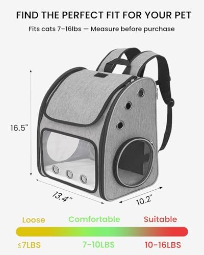 Expandable Cat Backpack Carrier for Small Cats/Dogs Airline Approved