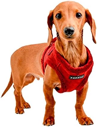 Puppia Terry Vest Dog Harness Step-in Winter Suede Warm No Choke No Pull Training Walking for Small and Medium Dog, Wine, X-Large