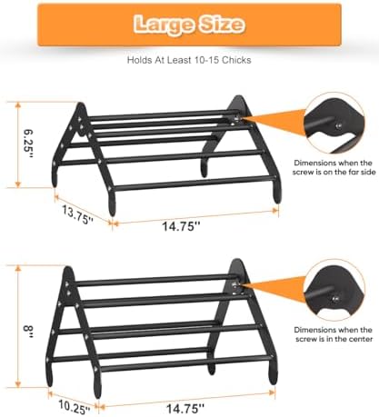 Koutemie Adjustable Chicken Perch for Coop, Small