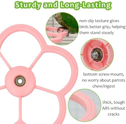 Washable Bird Spinning Perch Toy, with 1.8'' Washer Fit Most Cages