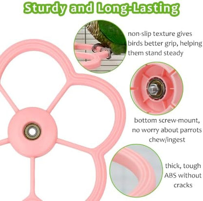 Washable Bird Spinning Perch Toy, with 1.8'' Washer Fit Most Cages