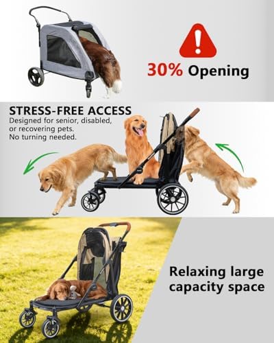 Dog Stroller for Large & Medium Dogs, up to 130 lbs Pet Stroller