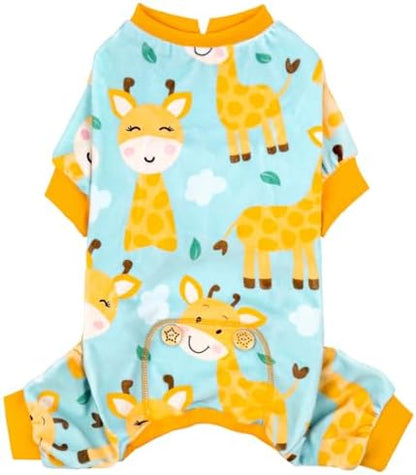 KYEESE Velvet Dog Pajamas for Small Dogs Onesie for Daily Wear, Giraffe