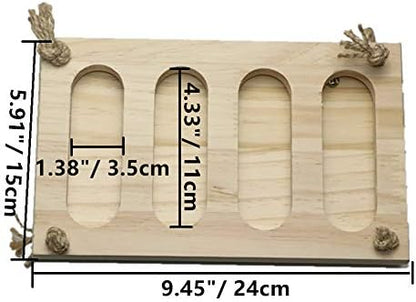 Litewoo Rabbit Hay Rack Manger Feeder Bunny Food Dispenser Wooden Hay Manger Rack Holder for Hamster Chinchilla Guinea Pig Small Animal Cage Accessories (A)