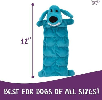 Multipet Original Loofa Dog Plush Toy Mat - Squeaky Toys for All Dogs - Extra Soft Plush - Stuffed Animal Dog Toys for Playing (1 Count, 12”, Random Color Surprise)