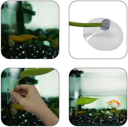 KVZVK 2Pcs Tree Frog Tank Leaf Decorations,Leaf Shape Basking Platform with Suction Cups for Leopard Gecko Tank Accessories for African Dwarf Frog